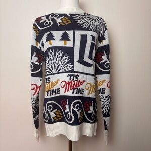 Miller Christmas Ugly Sweater Beer Graphic Festive Party Pullover Sz Small Mens
